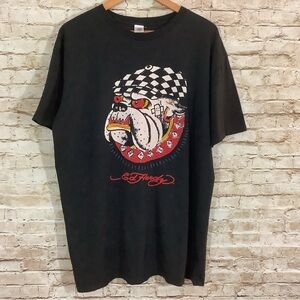 Christian Audigier Vintage Y2K Ed Hardy Black Graphic Bulldog T-Shirt for Men 3X